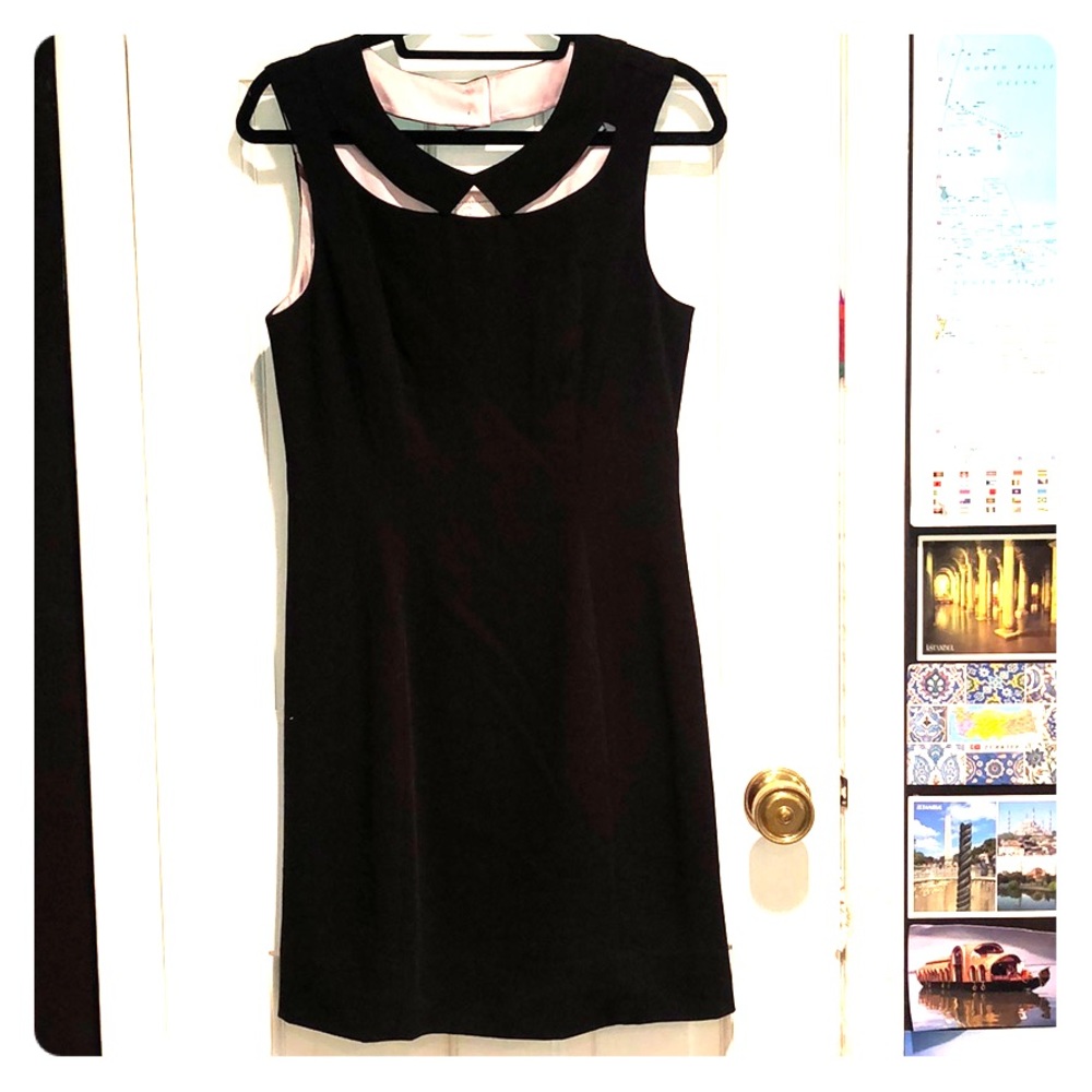 Anthropologie Black Dress with Cutout Collar